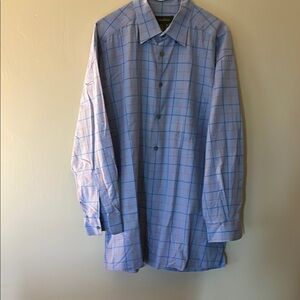 Ermenegildo Zegna Blue Checkered Dress Shirt